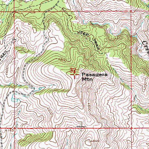Topographic Map of Pasadera Mountain, AZ