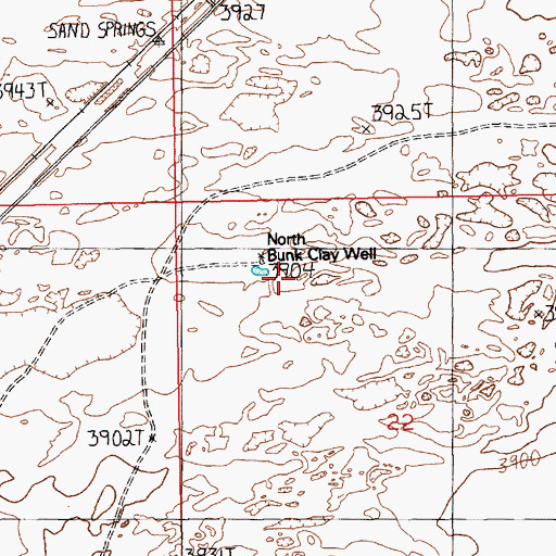 Topographic Map of North Bunk Clay Well, NM