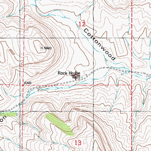 Topographic Map of Rock House Well, NM