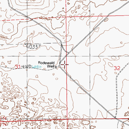 Topographic Map of Rodewald Well, NM