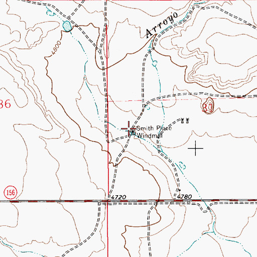 Topographic Map of Smith Place Windmill, NM