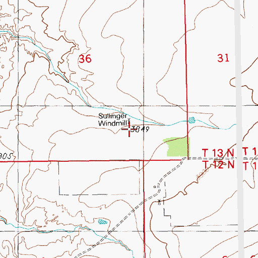 Topographic Map of Sullinger Windmill, NM