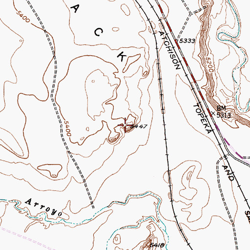 Topographic Map of Black Mesa, NM