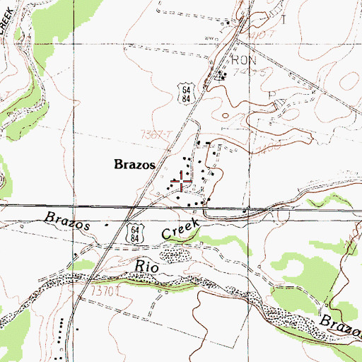 Topographic Map of Brazos, NM