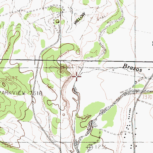 Topographic Map of Brazos Creek, NM