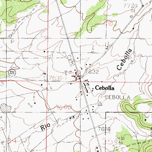 Topographic Map of Cebolla, NM