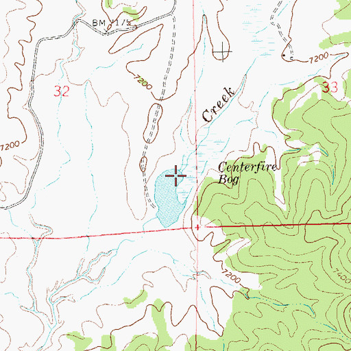 Topographic Map of Centerfire Bog, NM