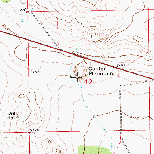 Topographic Map of Custer Mountain, NM
