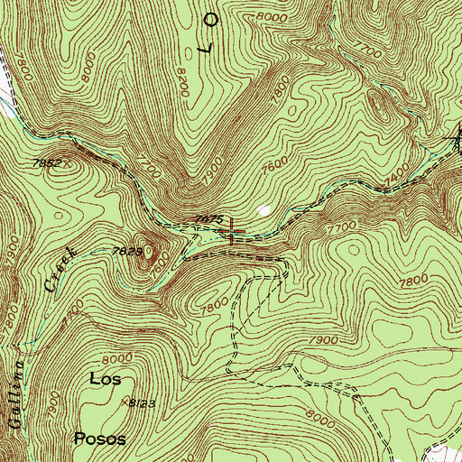 Topographic Map of Gallina Creek, NM