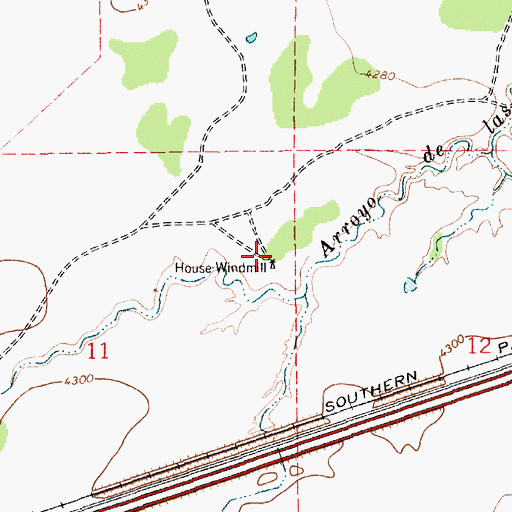 Topographic Map of House Windmill, NM