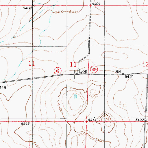 Topographic Map of Lon, NM