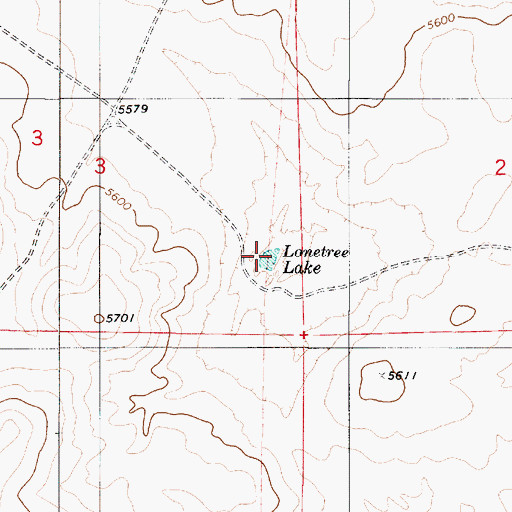 Topographic Map of Lonetree Lake, NM