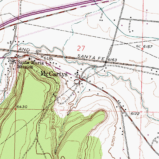 Topographic Map of McCartys, NM