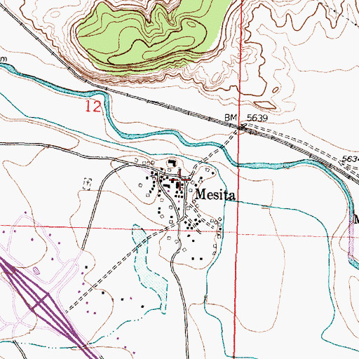 Topographic Map of Mesita, NM