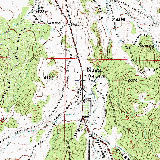 Topographic Map of Nogal, NM