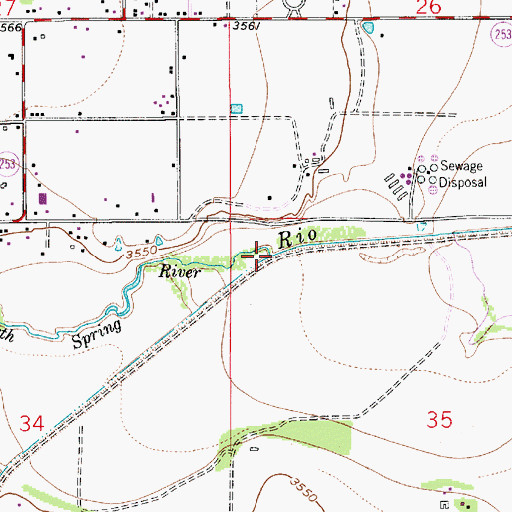 Topographic Map of North Spring River, NM