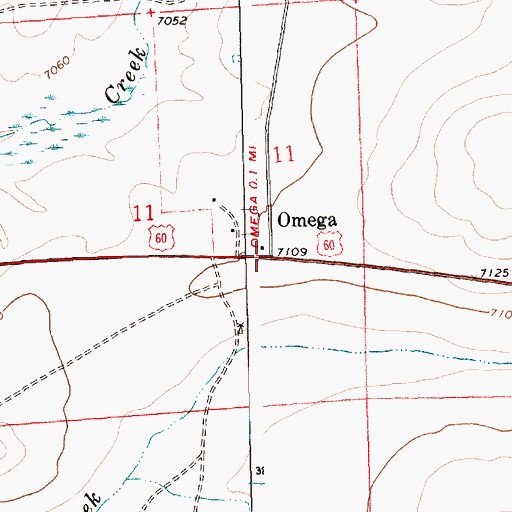 Topographic Map of Omega, NM