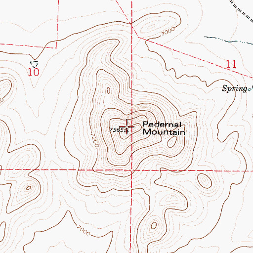 Topographic Map of Pedernal Mountain, NM