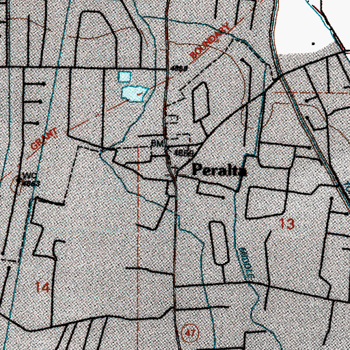 Topographic Map of Peralta, NM
