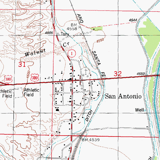 Topographic Map of San Antonio, NM