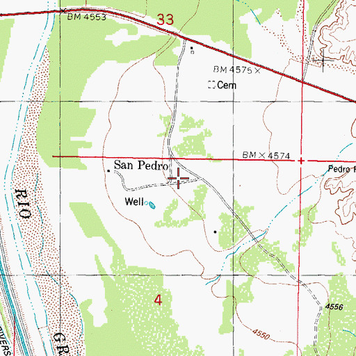 Topographic Map of San Pedro, NM