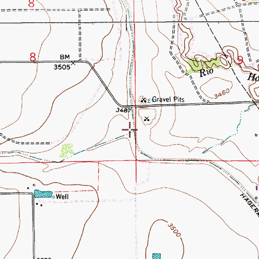 Topographic Map of South Spring River, NM