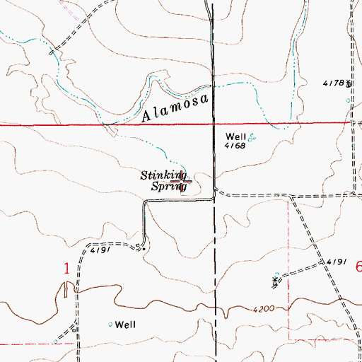 Topographic Map of Stinking Spring, NM