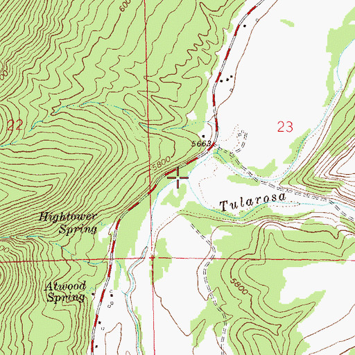 Topographic Map of Tularosa River, NM