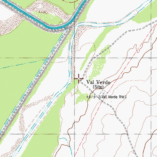 Topographic Map of Val Verde, NM