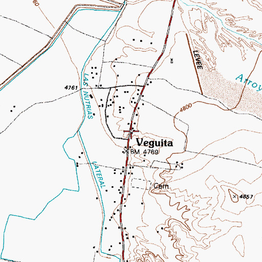 Topographic Map of Veguita, NM