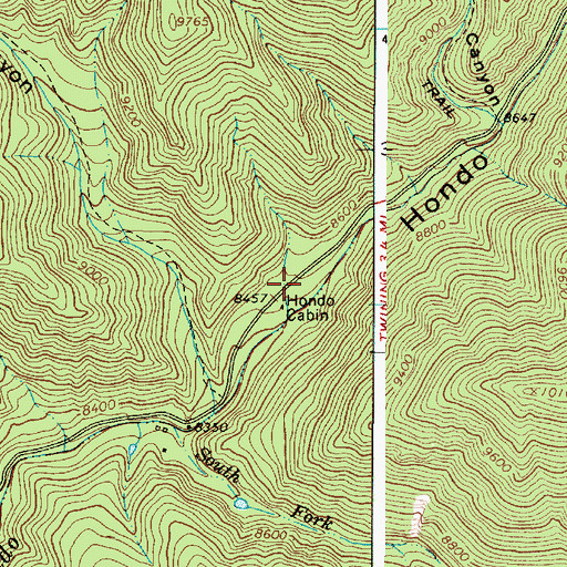 Topographic Map of Hondo Forest Service Facility, NM