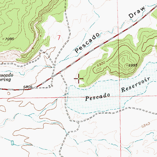 Topographic Map of Pescado Reservoir, NM