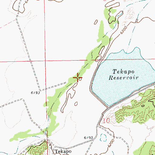 Topographic Map of Tekapo Reservoir, NM