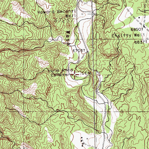 Topographic Map of Lone Pine Cemetery, NM