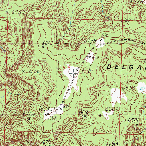 Topographic Map of Delgadita Mesa, NM