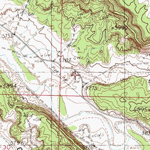Topographic Map of Jasis Canyon, NM