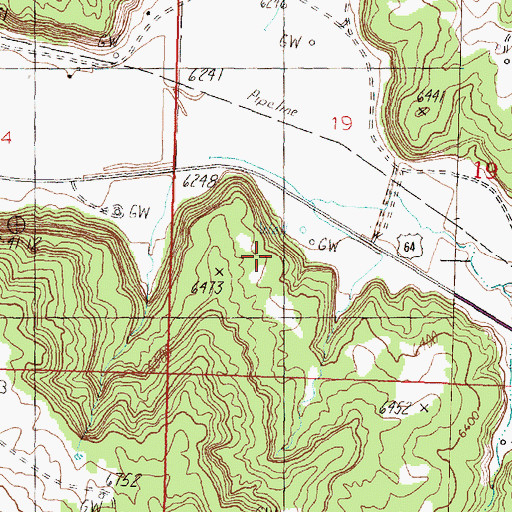 Topographic Map of Pettius, NM