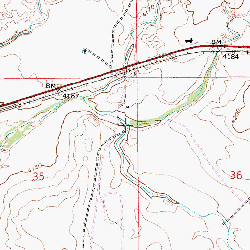 Topographic Map of Alamosa Creek, NM