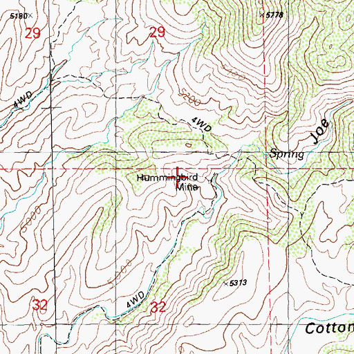 Topographic Map of Hummingbird Mine, NM