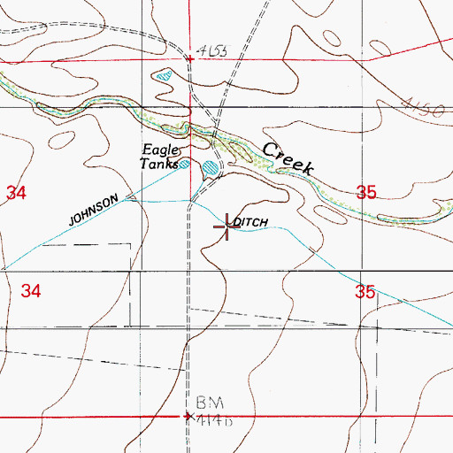 Topographic Map of Johnson Ditch, NM