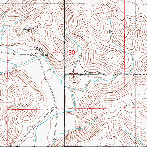 Topographic Map of Metal Tank Well, NM