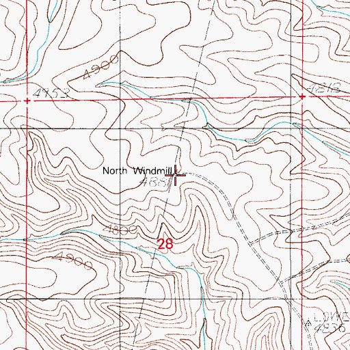 Topographic Map of North Windmill, NM