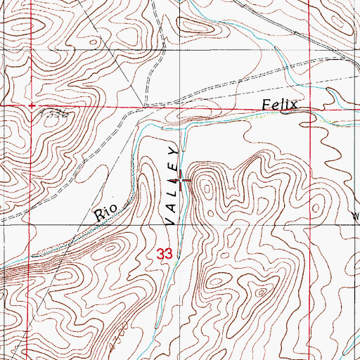 Topographic Map of Sagebrush Valley, NM