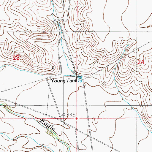 Topographic Map of Young Tank, NM