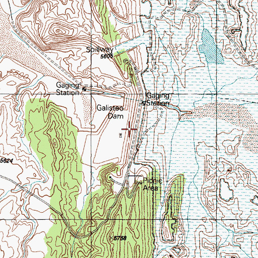 Topographic Map of Galisteo Reservoir, NM