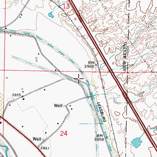 Topographic Map of Lucero Detention Dike, NM