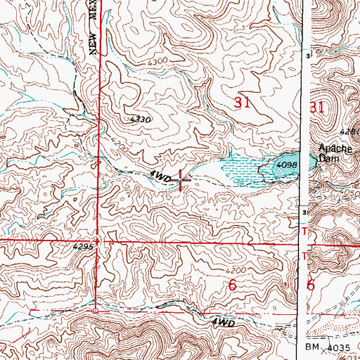 Topographic Map of Picacho North Dam, NM