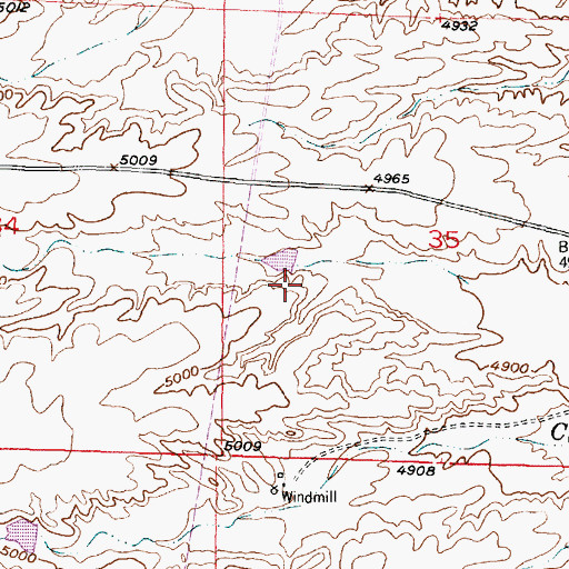 Topographic Map of Connie Detention Dam, NM