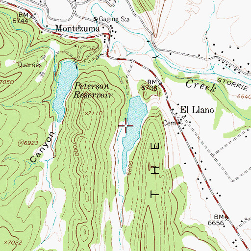 Topographic Map of Bradner Reservoir, NM