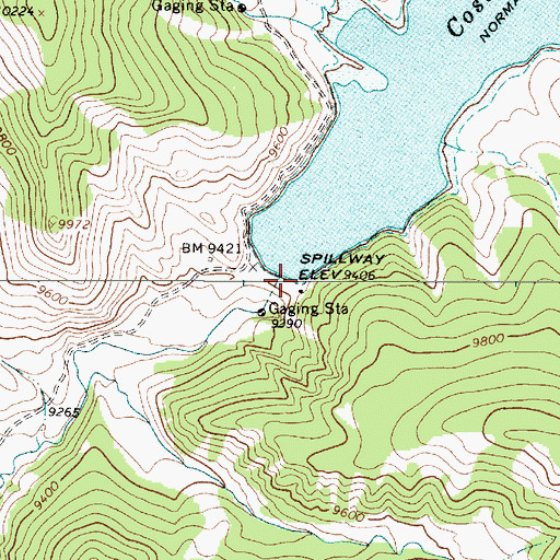 Topographic Map of Costilla Reservoir Dam, NM